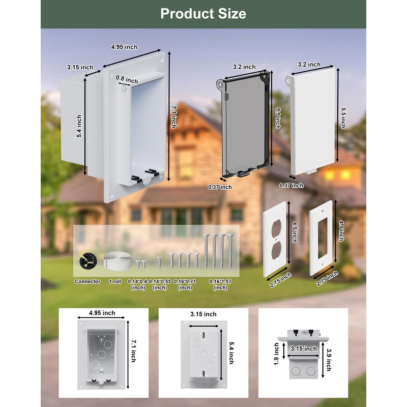 DBVR1W-1 Low Profile Electrical Outlet Box, Outdoor Recessed Outlet Box