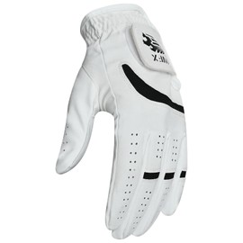 WFX Golf Glove for Golfers, Left Hand Right Premium Quality Leather, Non-Slip Flexible & Durable Design, All Weather Golf Gloves for Men and Women (XL, Left)