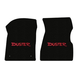 Lloyd Mats Custom-Fit Carpeted Floor Mats Premium Luxury Car Floor Liners for Plymouth Duster 1970-1976 LogoMat Black - 2PC - Red