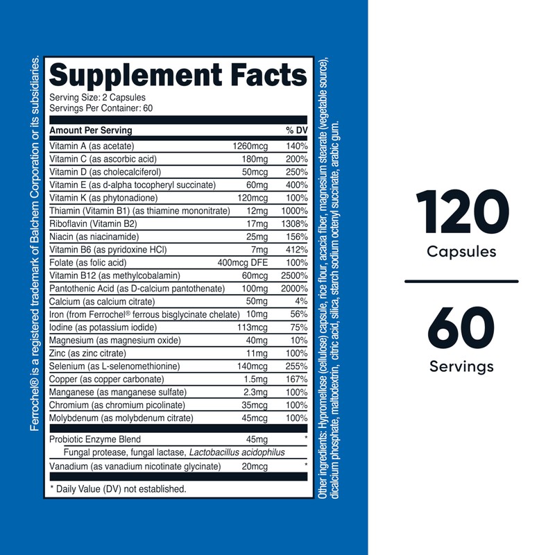 Nutricost Multivitamin with Probiotics 120 Vegetarian Capsules - Packed with