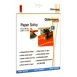 Gütermann 21.6 cm x 28 cm, 90% Cellulose 10% Polyvinyl Alcohol Paper Solvy Water Soluble Film – Clear