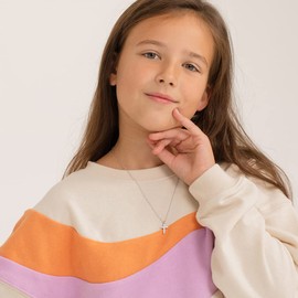 925 Sterling Silver Young Girl's 19" Small Clear Cubic Zirconia Cross Necklace - Prong Set CZ Cross Pendant Necklaces for Children & Teens - Shiny & Elegant Religious Girls Charm Protection Jewelry