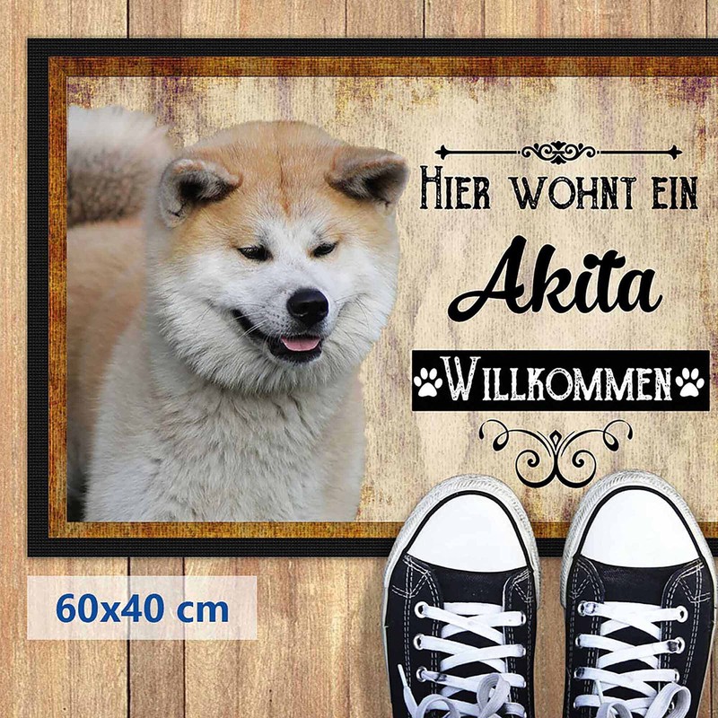 PR Print Royal Doormat Pets with Dog Picture Akita -