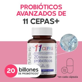 Probiticos 20 Billones y 11 Cepas e Inulina de Agave  Suplemento Alimenticio con Probiticos a Base de Sbila, B. Lactis y Fibra Natural  Cont. 60...   