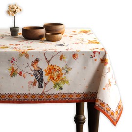 Maison d' Hermine Kelim - Prairie 100% Cotton Tablecloth Kitchen Dining Table Cloth for Rectangle Tables Farmhouse Tabletop Cover for Parties, Wedding Thanksgiving/Christmas (140cm x 230cm)