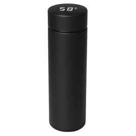 Smart Water Bottle Stainless Steel Vacuum Flask, Insulated Travel Thermos, Smart LCD Touch Screen, Keep Hot or Cold, Portable Car Tea Coffee Thermos Cup, Travel Vacuum Bottle, Leakproof Design (Black)