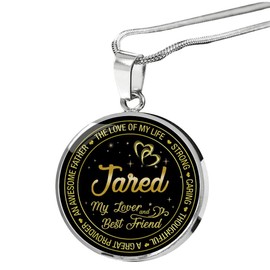 Necklace Has First Name Jared for Wife - The Love of My Life Strong Caring Thoughtful a Great Provider an Awesome Father My Lover and Best Friend - Pendant Necklace