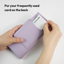 carrotez All-in-One Long Bifold 2-Tier PU Leather Wallet for Women, Money Organizer for Travel, Budgeting, Cash Envelope Wallet for Carrying Cash, Credit Cards & Business Cards - Lavender