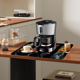 Dish Drying Mat Glasses Filled with Various Fruits Kitchen Mat 12"x19" Bsorbent Coffee Maker Mat for Dishes,Utensils Coffee Maker Pots and Pans Easy Clean Dish Slip Resistant Pad