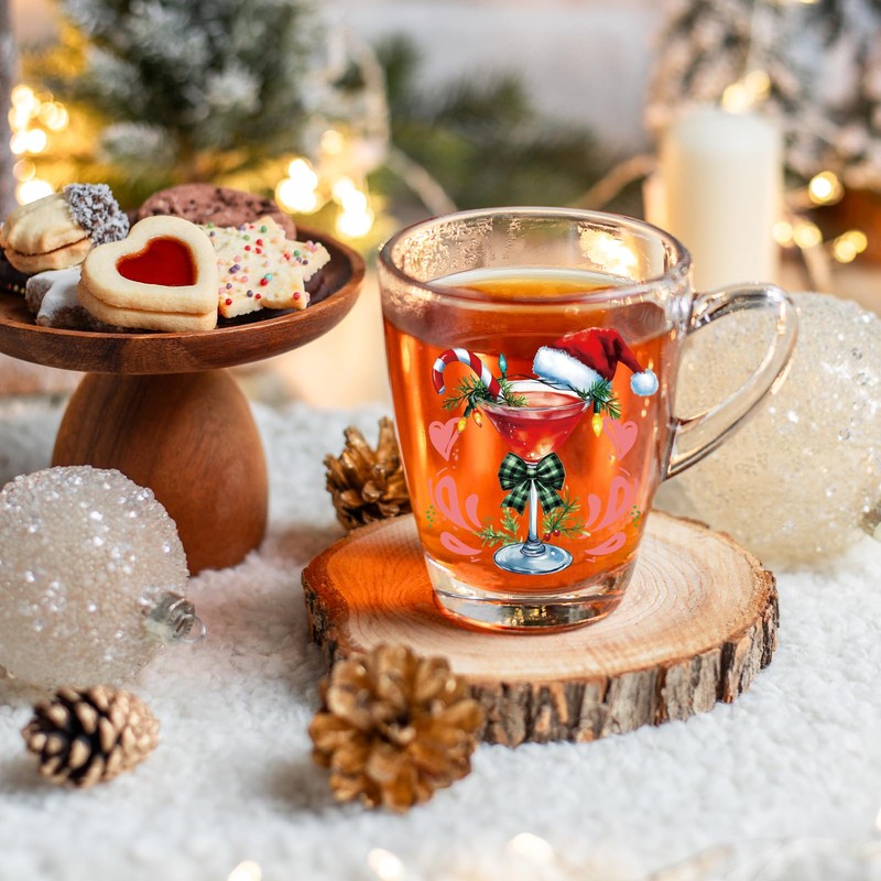 Papiailove 20Pcs Christmas Martini Uv Dtf Cup Wraps for 16