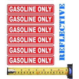 6 Pack | Reflective Mixed Fuel Only, Gasoline Only, Diesel Only, Fuel Marker Pack Label Decal Vinyl Sticker | Fuel Decal | Truck | Gas Tank Label | Gas Container Label | Oil Marker (Gasoline Only)