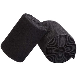 4 Inch Wide x 3Meters Length Black Sew On Hook and Loop Tape Fastening Nylon Fabric Tape (Black, 4 Inch x 3 Meters)