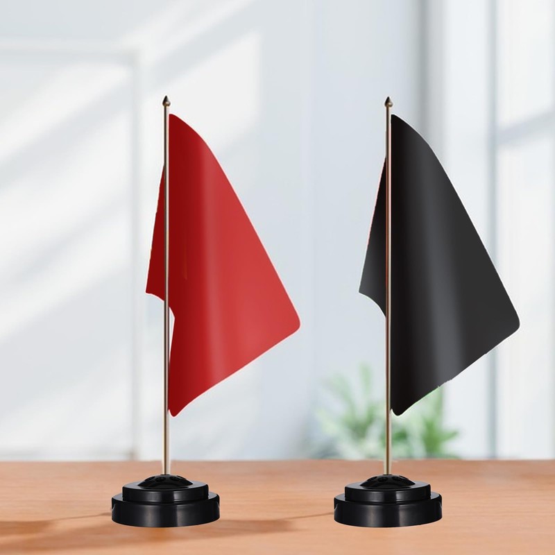 FdcLixuvol 8 Hole Desk Flag Holder, 4 Pack Black Desktop