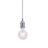 JING Vintage Pendant Light Fitting,Industrial Chrome Ceiling Rose,Braided Flex E27
