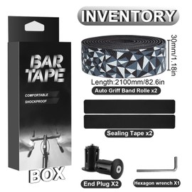 Raxfekro Handlebar Tape Road Bike, Handlebar Tapes Bicycle 210 x 3 cm, Bicycle Handlebar Tape Non-Slip Durable Handlebar Tape for Mountain Bikes and Road Bikes