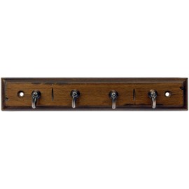 Dorman Hardware 4-1833 Keyrack with 4 Extra Small Single Bronze Hooks, 8.75-Inch, Antique Walnut Finish