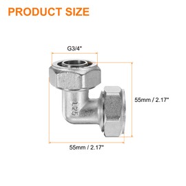 uxcell G3/4" Tubing Brass 90-Degree Elbow Water Line Adapter, Faucet Mount Connector Installation for Tub Shower