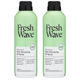 Fresh Wave Odor Eliminator Spray & Air Freshener, 8 oz. | Pack of 2 | Non-Aerosol, Fine Mist | Odor Absorbers | Safer Odor Relief | Natural Plant-Based Odor Eliminator | For Furniture, Fabrics & Trash