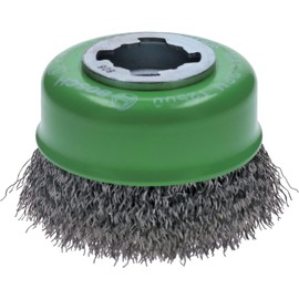 BOSCH X-LOCK 2608620728 Cup Wire Brush (Cup Shape, 3.0 inches (75 mm) Diameter, Stainless Steel 0.01 inch (0.3 mm), Straight, 1 Piece