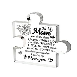 Mothers Day Gift Plaque for Mom Birthday Thank You Gifts Sign for Mother Mom Acrylic Puzzle Piece Plaque for Mama I Love You Gift Mama Christmas Thanksgiving Gifts