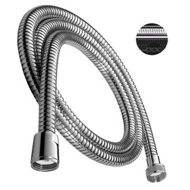 High Quality Bath Set with 150 cm/Brass/High-Gloss Chrome-Plated/Hand Shower/Shower Head Shower Hose 1.5 m Shower Hose/Hand-Held Shower Head Modern Solid/Heavy/Stainless Steel/with Anti-Limescale Nozzles//Silver