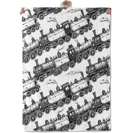 Aonimonis - Manta clásica de tren, regalos para mujeres y adultos, niñas, suave, mullida, cálida, acogedora manta de franela para recámara, viajes, sofá, decoración del hogar, 50 x 60 pulgadas