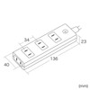 Sanwa Supply TAP-SP2114MG-2WN Power Tap, 4 Outlets, 6.6 ft (2
