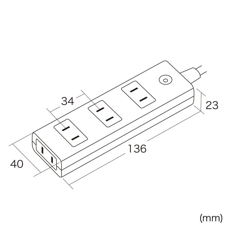 Sanwa Supply TAP-SP2114MG-2WN Power Tap, 4 Outlets, 6.6 ft (2