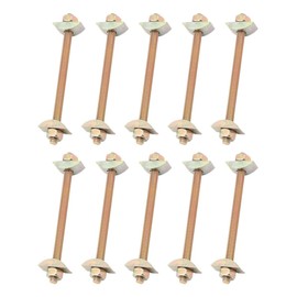 finoki Pack of 10 Stainless Steel Table Top Connectors, M8 x 100 mm, Furniture Connectors, Table Connectors, Solid Wood Connectors for Bookshelves, Bed Frames, Furniture
