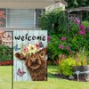 DMERBYL Welcome Spring Highland Cow Garden Flag 12x18 Double Sided