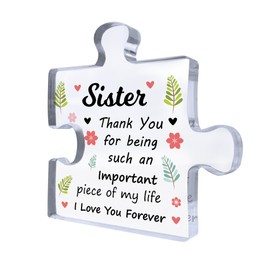 Red Ocean Gifts For Sister Acrylic Puzzle Piece Best Sister Gifts from Sister Gifts for Sister from Brother Sister Birthday Gifts Sister Gifts Christmas Thank You Presents for Sister