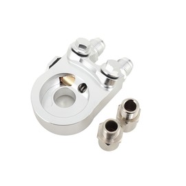 Lfhelper Oil Cooler Filter Adapter, Leak-Proof O-Ring Design, AN10 Inlet and Outlet, Universal Fit for Most Car Models, 3/4-16 UNF/M20 x 1.5 Bypass Port