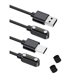 YANMONGI [2 Pack, USB-C+USB-A] Charger Cable Compatible with PLAUD Note AI Voice Recorder,3.3FT 4 Pin Replacement Magnetic Charging Cable for PLAUD Note Voice Recorder Includes Cord Holder