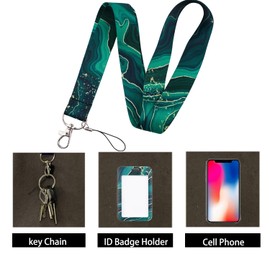 DMLSKY Green Lanyard with Card Holder, Designed Strap Lanyard for Keys ID with Clip
