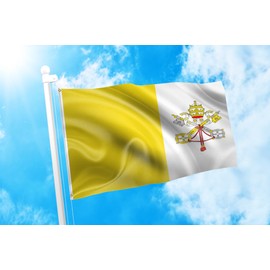 DMSE Vatican City National Flag 3X5 Ft Foot 100% Polyester 100D Flag UV Resistant)