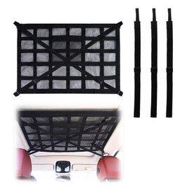 Doyeemei Car Storage, Ceiling, Car Ceiling Net, 19.7 x 27.6 inches (50 x 70 cm), Interior Ceiling Storage, Roof Net, Cargo Net, Car Storage, 2-Layer Type, Luggage Net, Drop Prevention, Adjustable,