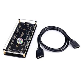 12V 4Pin RGB LED Splitter 11-Port Hub with 50CM 4Pin Extension Cord, Perfect for Lots of RGB.12V RGB Splitter Hub with Case