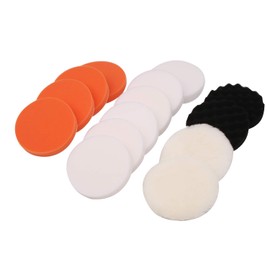 KATSU Polishing Buffer Pads 150mm 6 Inch 14 PCs Car Polishing Sponge and Wool Bonnet Buffing Pads Set for Electric Car Buffer DA Dual Action & Rotary Polisher Polishing Waxing Glazing