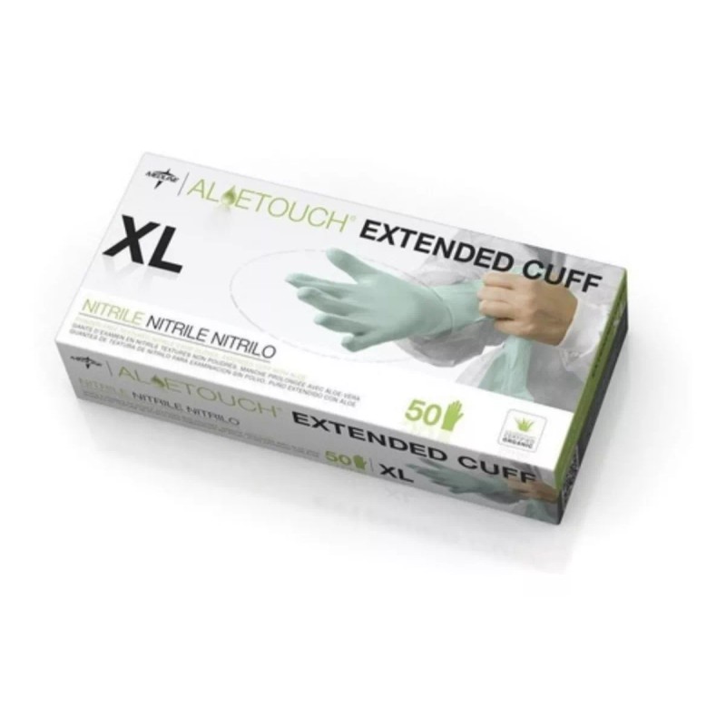 ALOETOUCH Guantes De Nitrilo Aloetouch Extended Cuff 50 Pz Chemo