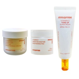 Innisfree Vitamin C Blemish Tone Up Sun Cream 50mL + Capsule Moisture Cream 50mL + Toning Pad 60 Sheets (3 types) / 이니스프리 비타민C 잡티 톤업 선크림 50mL+캡슐 수분크림 50mL+토닝 패드 60매3종구성