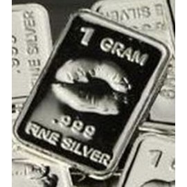 15 Solid Silver One Gram .999 pure Silver Collectable Art Bars with random designs in a jewelry pouch