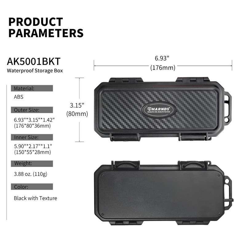 Harnds Waterproof Box Mini Hard Case Small Dry Box Waterproof