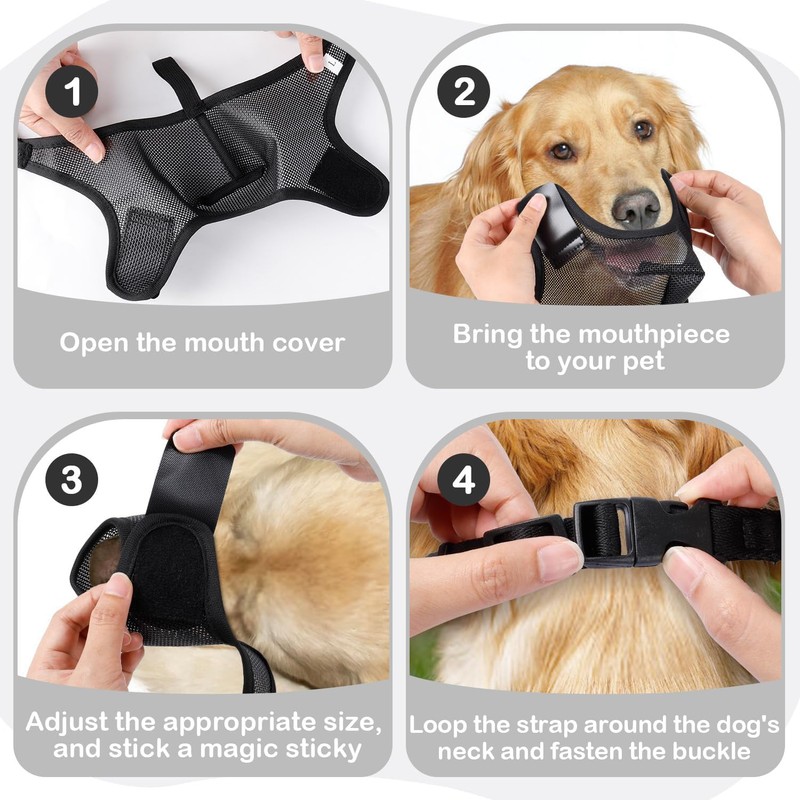 Dog Muzzle, Mesh Muzzle for Small Medium Large Dogs Anti