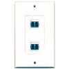 RiteAV 2 Port LC Fiber Singlemode Duplex Wall Plate OVERSIZED