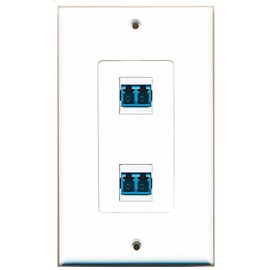 RiteAV 2 Port LC Fiber Singlemode Duplex Wall Plate OVERSIZED Jumbo MIDI