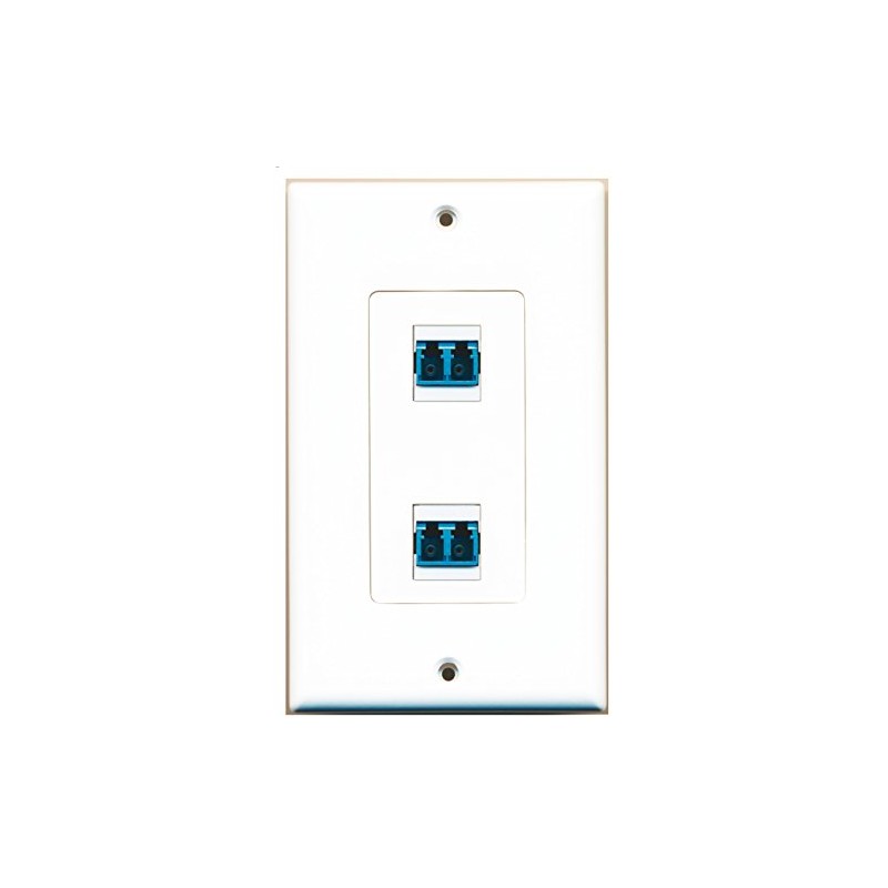 RiteAV 2 Port LC Fiber Singlemode Duplex Wall Plate OVERSIZED