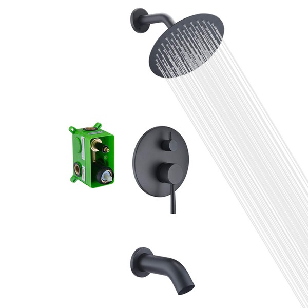 Tub and Shower Faucet Set, Matte Black Shower Faucet Set