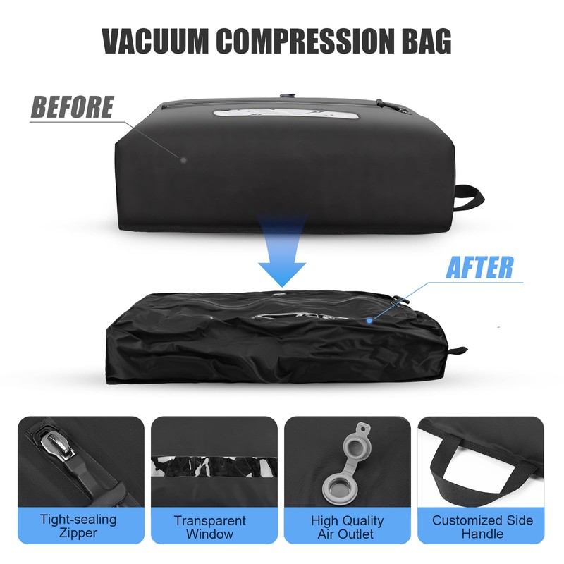 4PCS Vacuum Bags for Travel with Pump, 33L Large Reusable