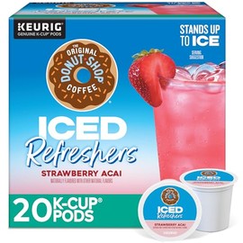 The Original Donut Shop Iced Refreshers, sabor a fresa acaí, cápsulas Keurig de una sola porción K-Cup, 20 unidades