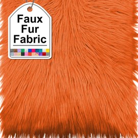 Orange Faux Fur Fabric Squares, 10x10 Inches Fluffy Faux Fur for DIY Crafts, Fashion Design, Beard, Sewing, Cosplay Costumes, Seat Pads, Rugs, Pillows and Home Decoration Projects